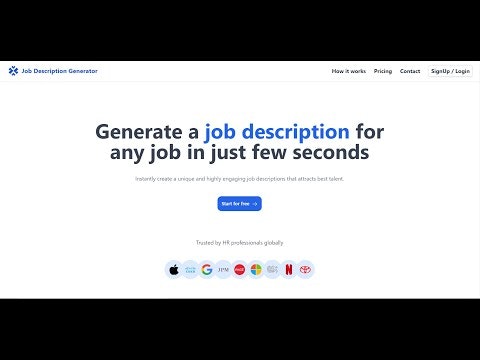 startuptile Job Description Generator-Generate a job description for any job in just few seconds