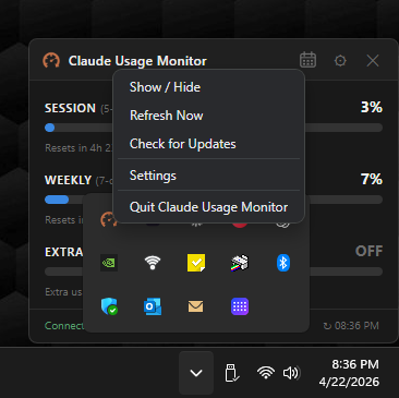 Claude Usage Monitor gallery image