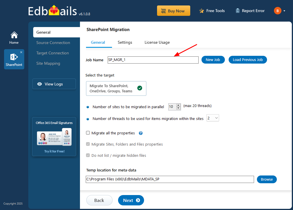 Edbmails SharePoint Migration Tool - Быстрый и надежный инструмент миграции SharePoint Online медиа 1