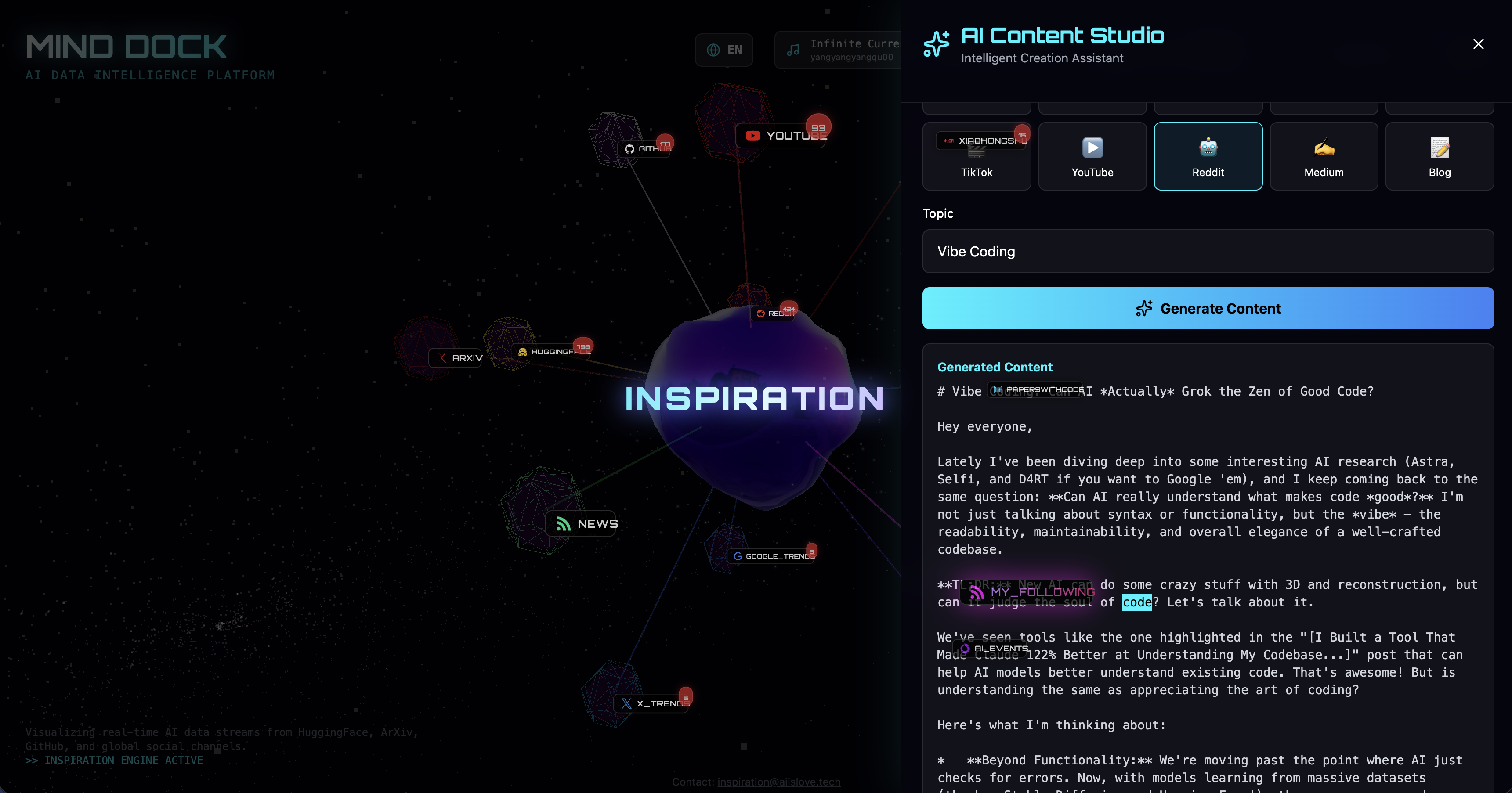 AI Dashboard 2.0 - Main product screenshot demonstrating key features and user interface