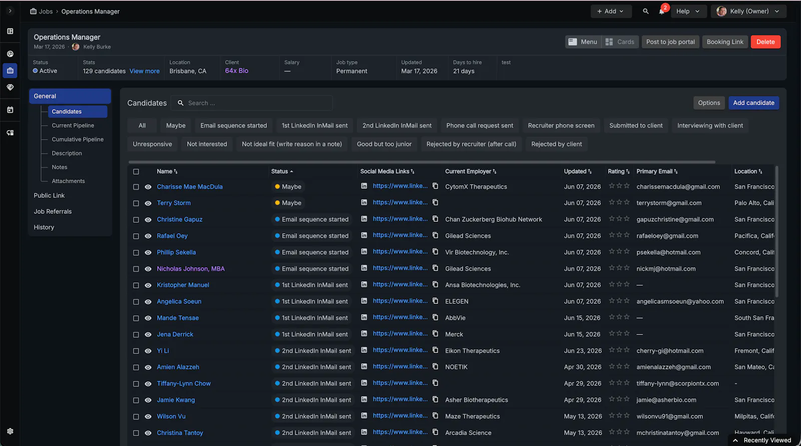 Harbor ATS/CRM screenshot 1