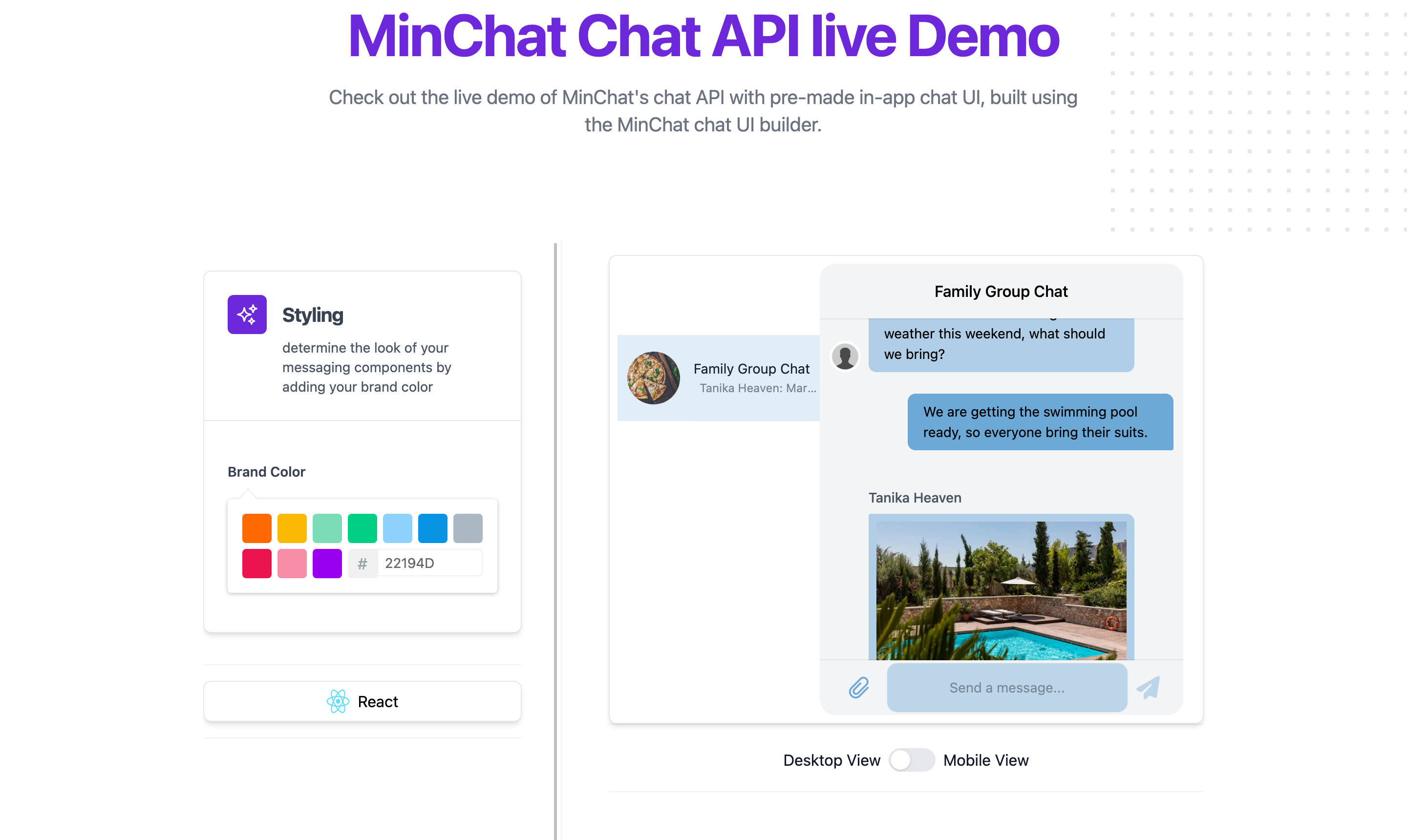 Michat Chat SDK y API media 4