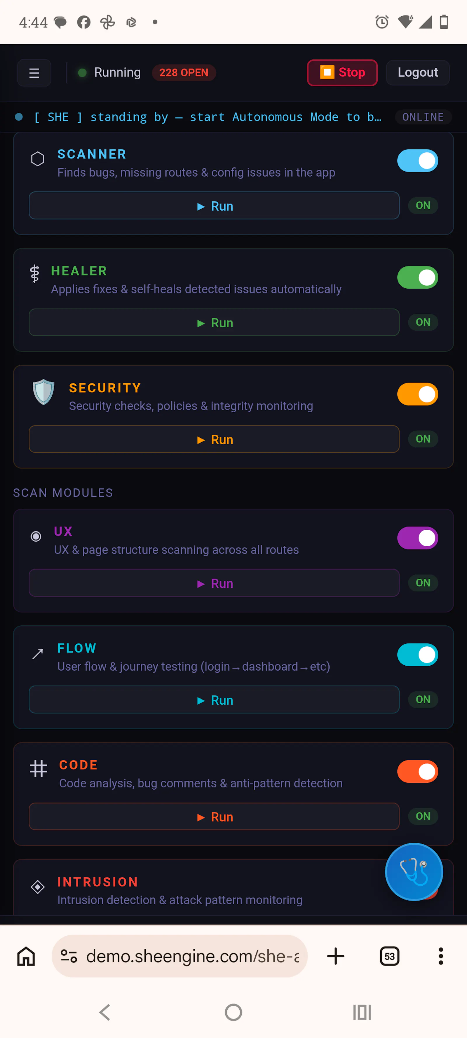 SHE - Self Healing Engine screenshot 3