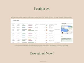 Yearly Travel Plans Notion Template gallery image