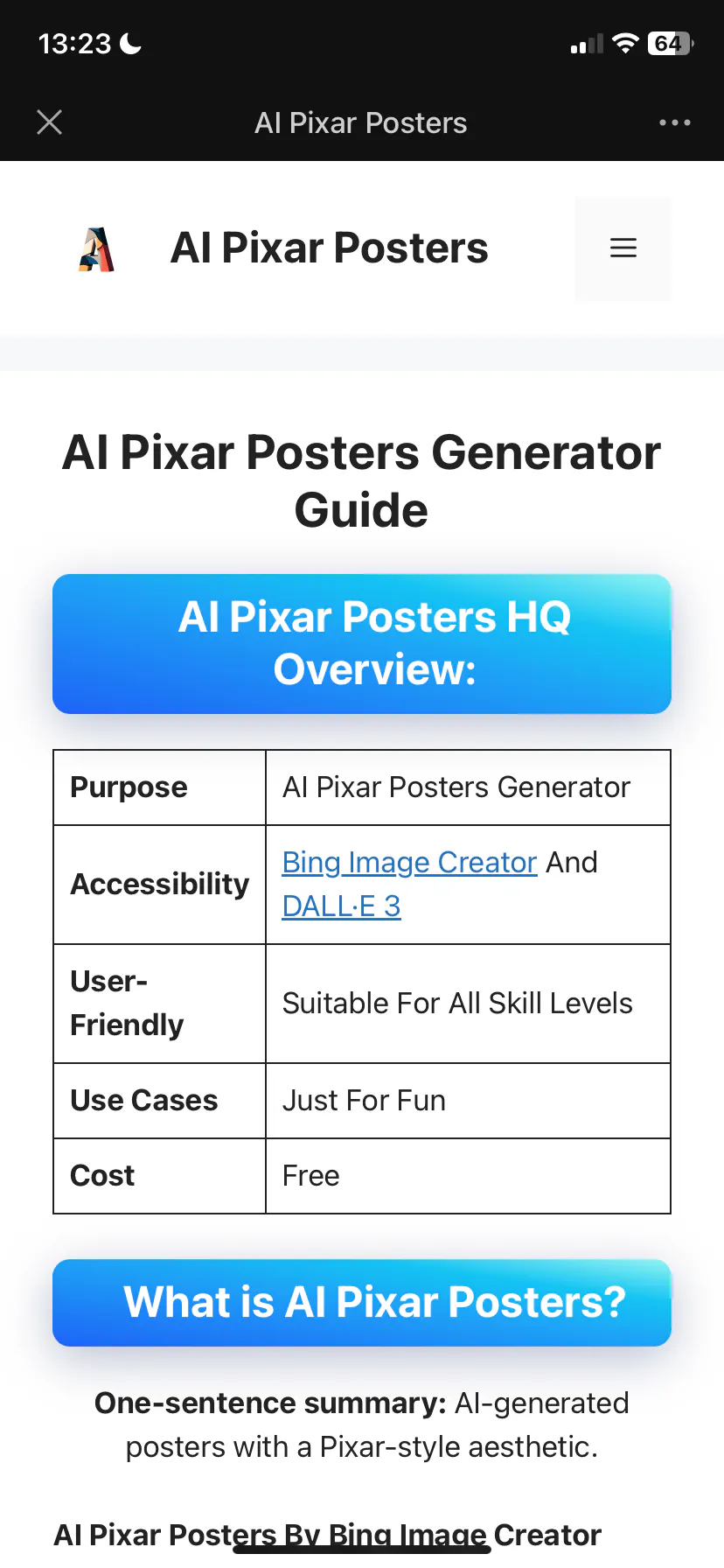 AI Pixar Posters  gallery image