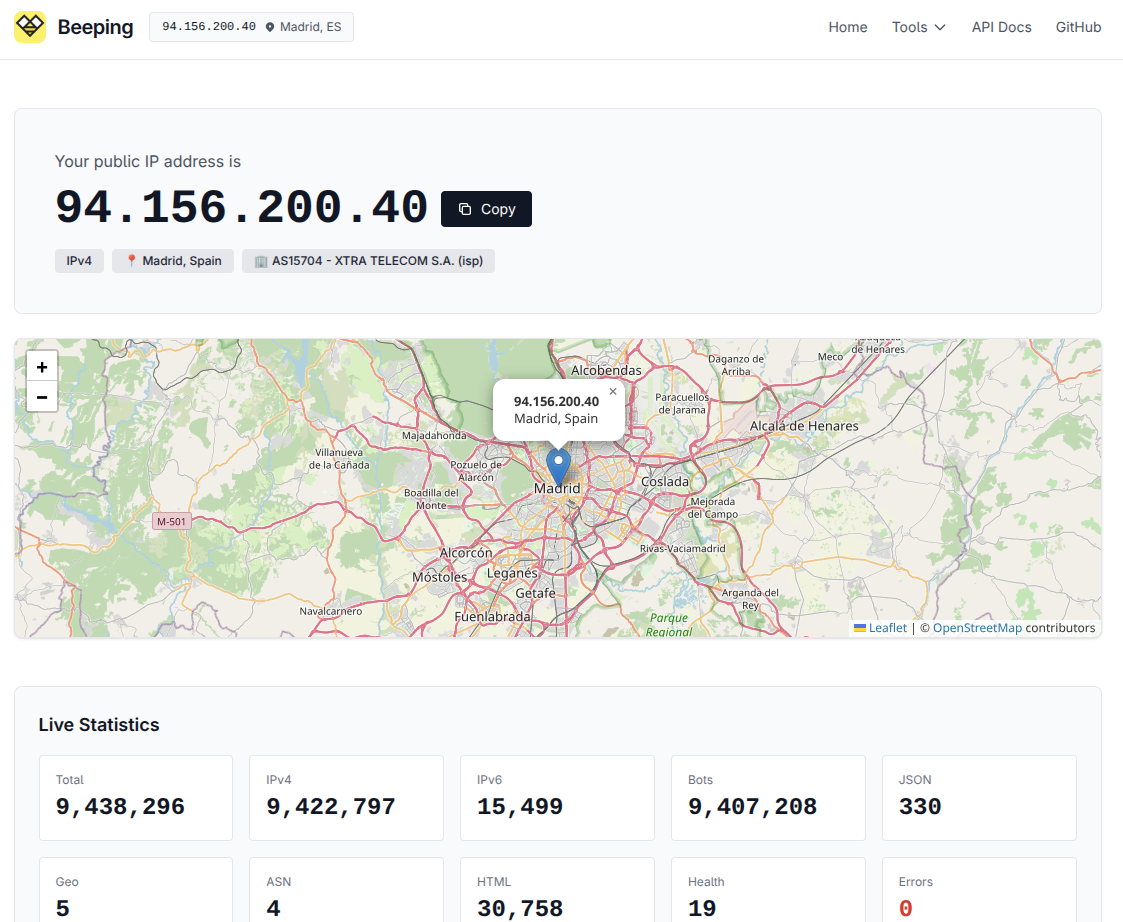Beeping - Main product screenshot demonstrating key features and user interface