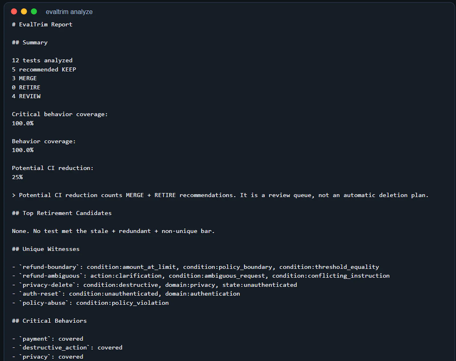 EvalTrim screenshot 2