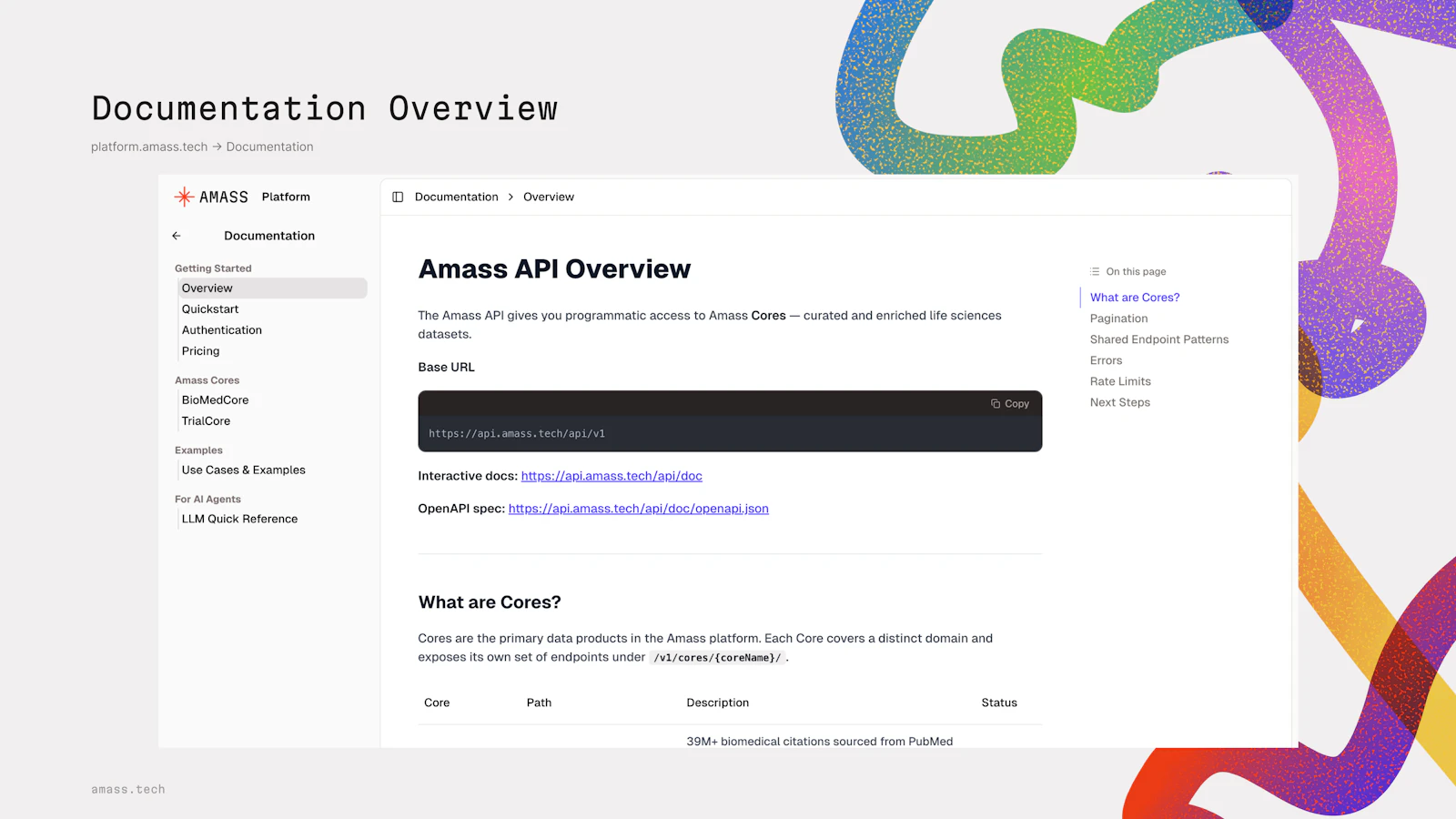 Amass API screenshot 2