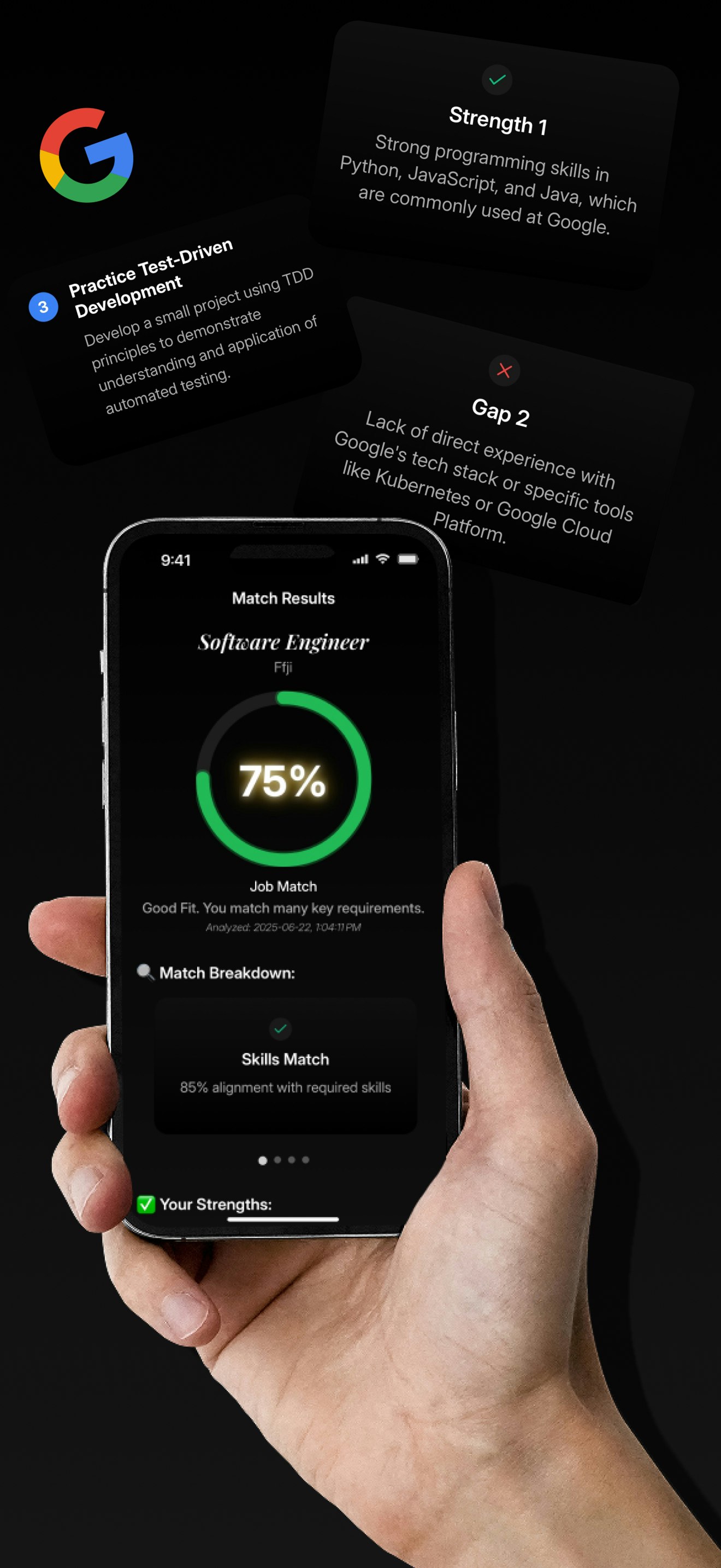 แอป Hunt AI AI ทั้งหมดสำหรับ iOS สำหรับ iOS - ประวัติย่อจดหมายสมัครงานและสัมภาษณ์ AI ในแอพ iOS เดียว media 4