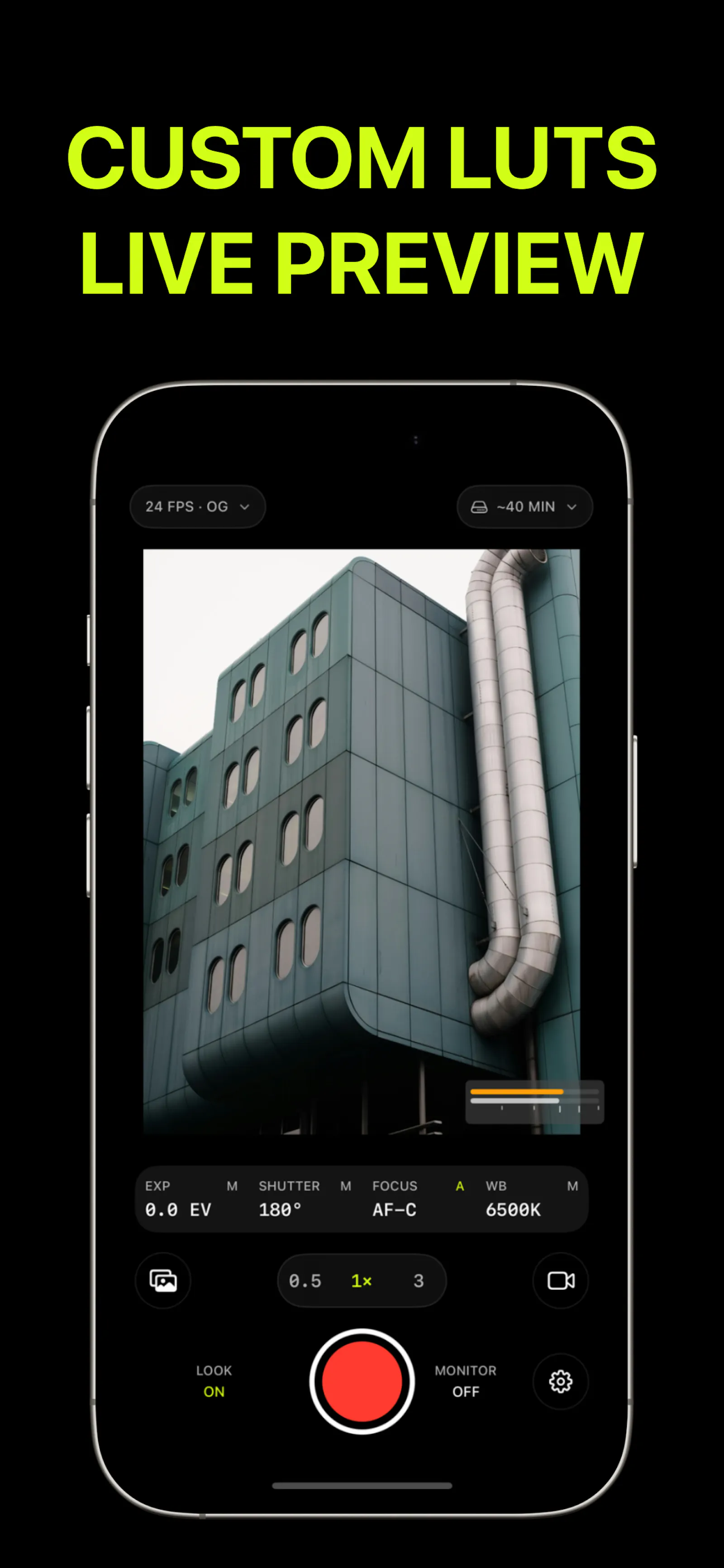 Log Cam: RAW 4K Video Camera screenshot 2