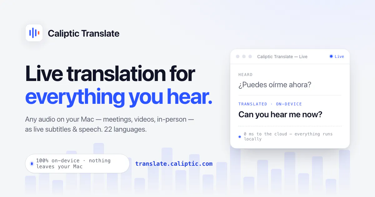 Caliptic Translate — Real gallery image