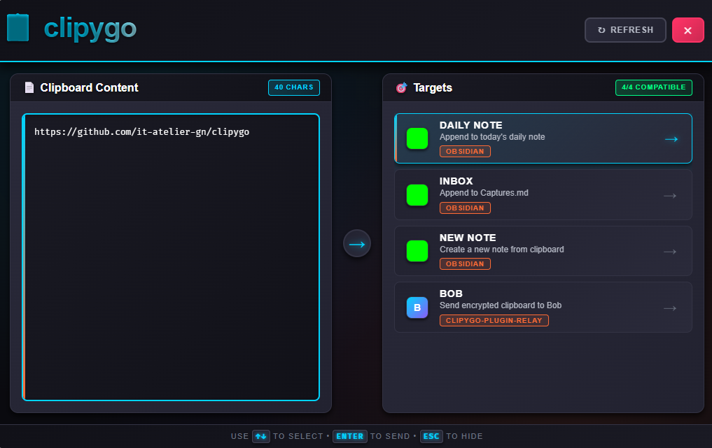 clipygo — Clipboard Router gallery image