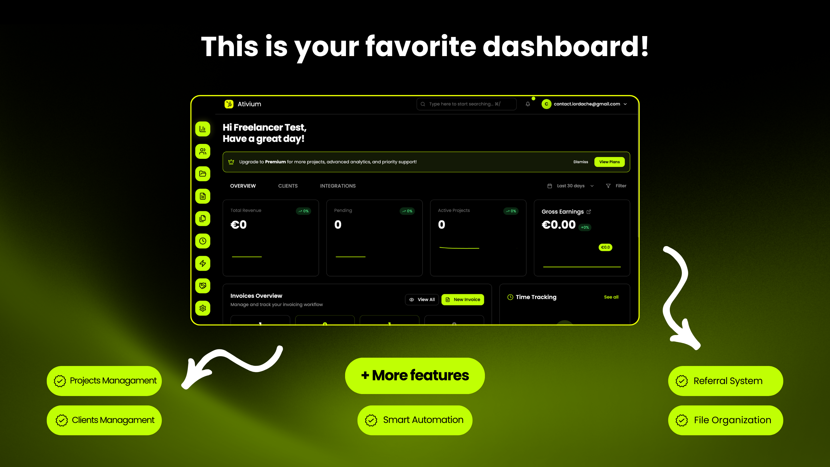 Ativium Freelancing - Screenshot 2 showing product features and functionality