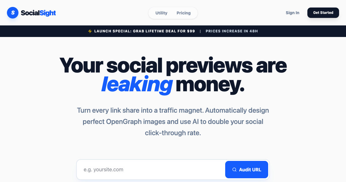 Social Sight - Main product screenshot demonstrating key features and user interface