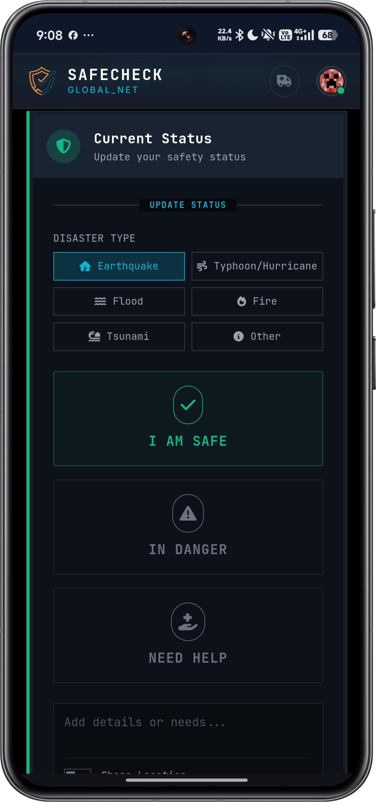 安全回報SafeCheck: Instant Safety Reporting - Main product screenshot demonstrating key features and user interface