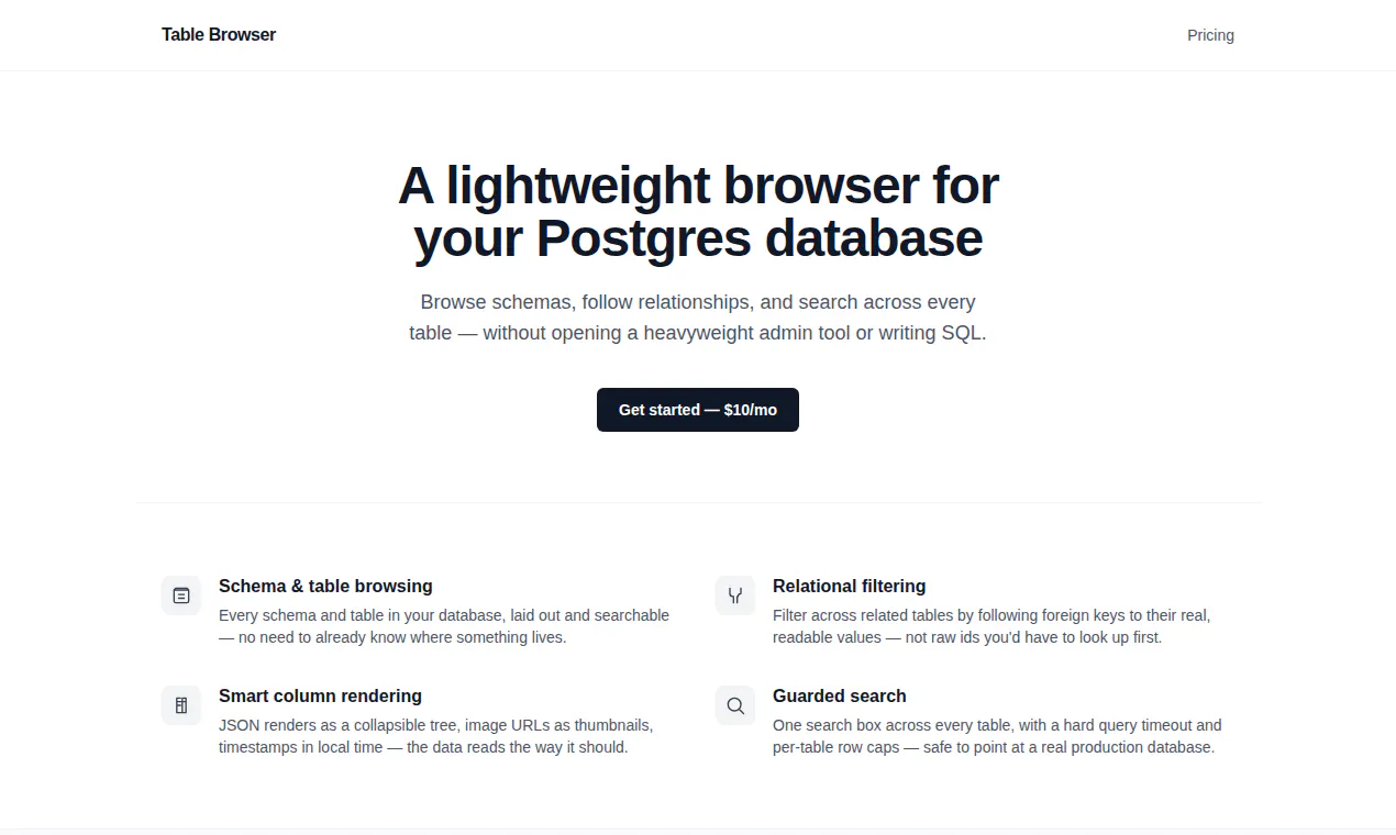 Postgres Table Browser gallery image