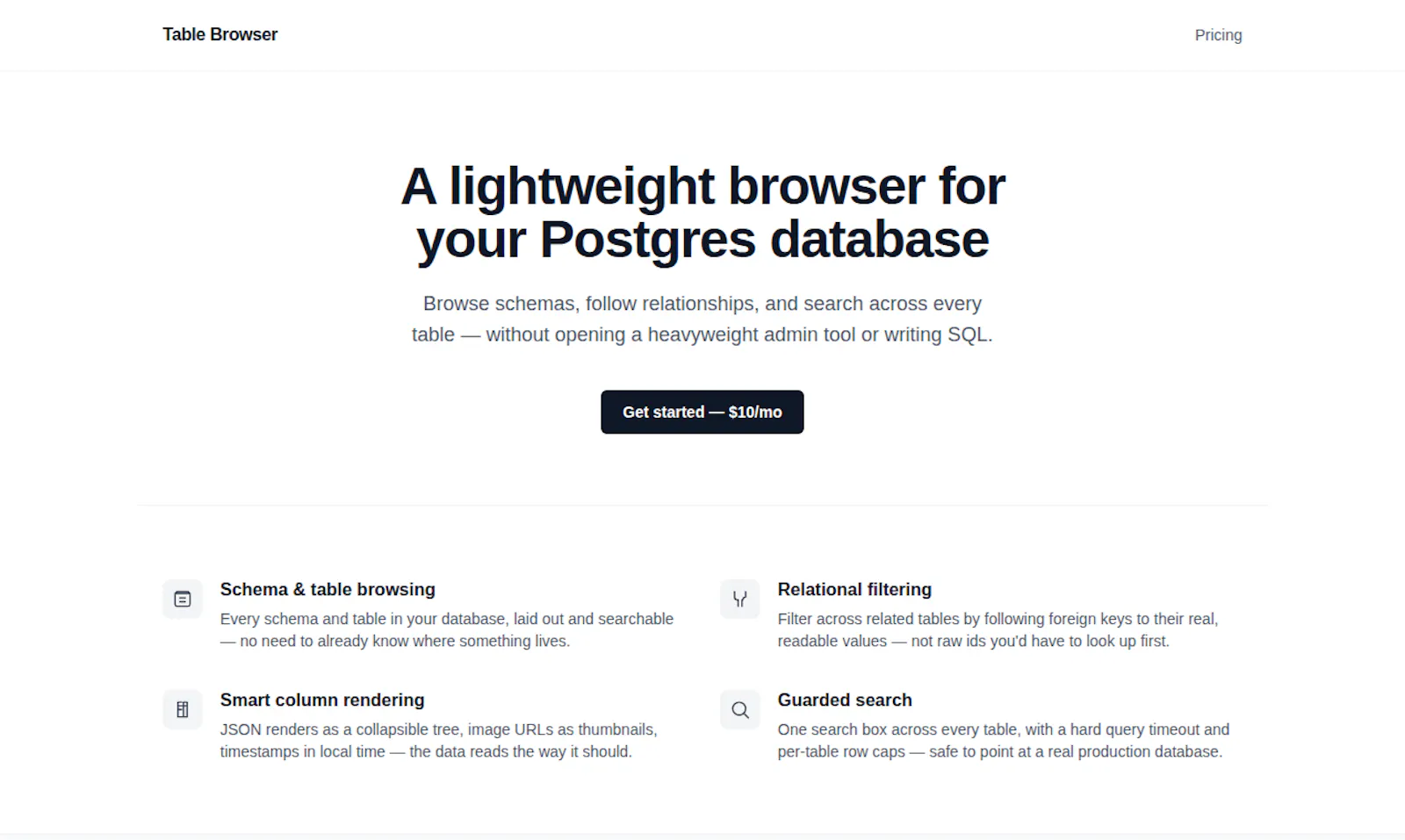 Postgres Table Browser screenshot 1