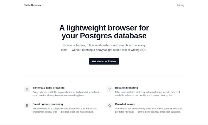 Postgres Table Browser screenshot 1