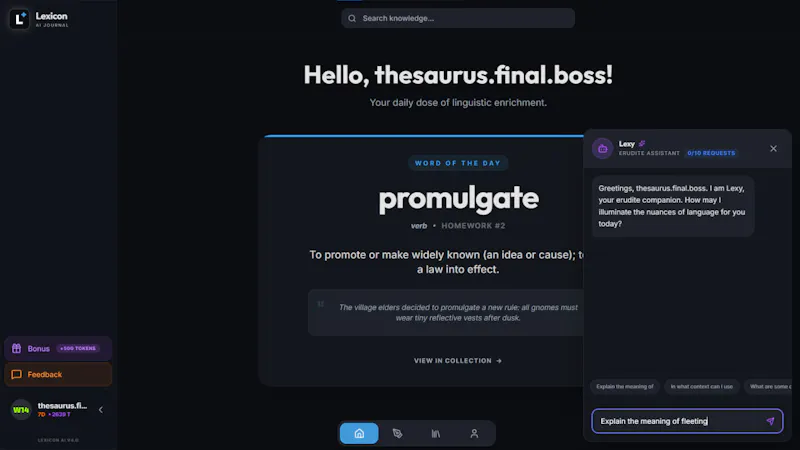 Lexicon AI screenshot 2