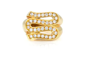 Versace Gold Ring with Diamonds gallery image