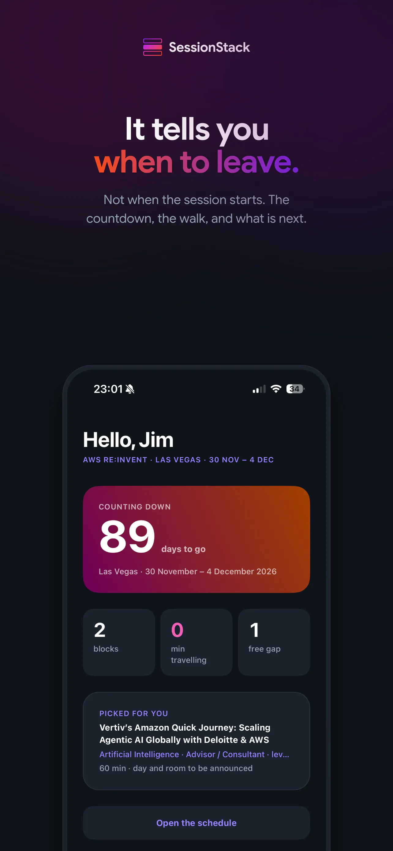SessionStack - AWS re:Invent Planner 截图 4
