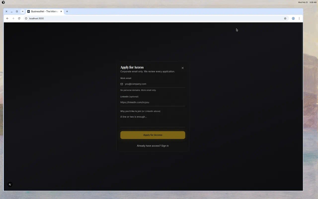 BusinessNet - Screenshot 2 showing product features and functionality