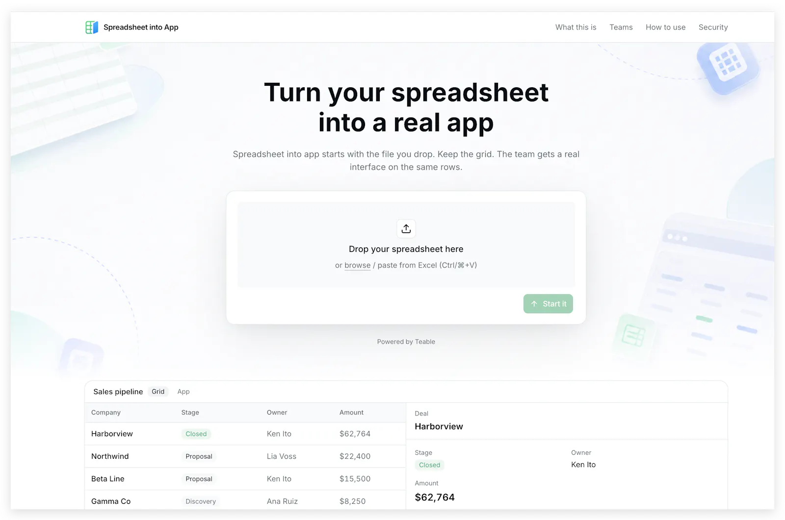 Spreadsheet into App screenshot 1