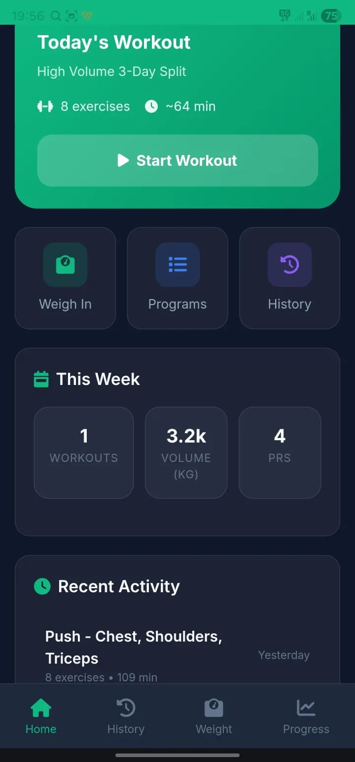 ttrening - Main product screenshot demonstrating key features and user interface
