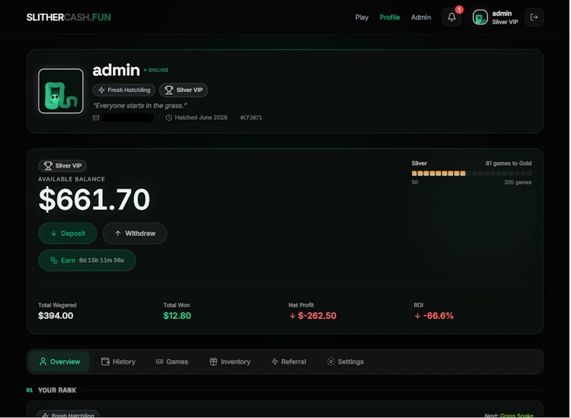 SlitherCash.fun screenshot 2