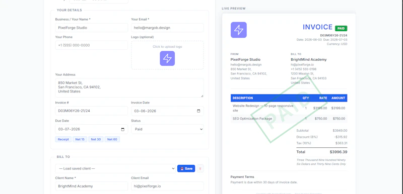 InvoiceFast screenshot 1