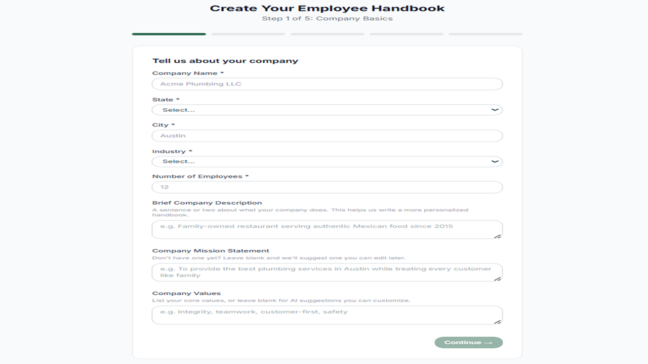 Employee Handbook Generator gallery image