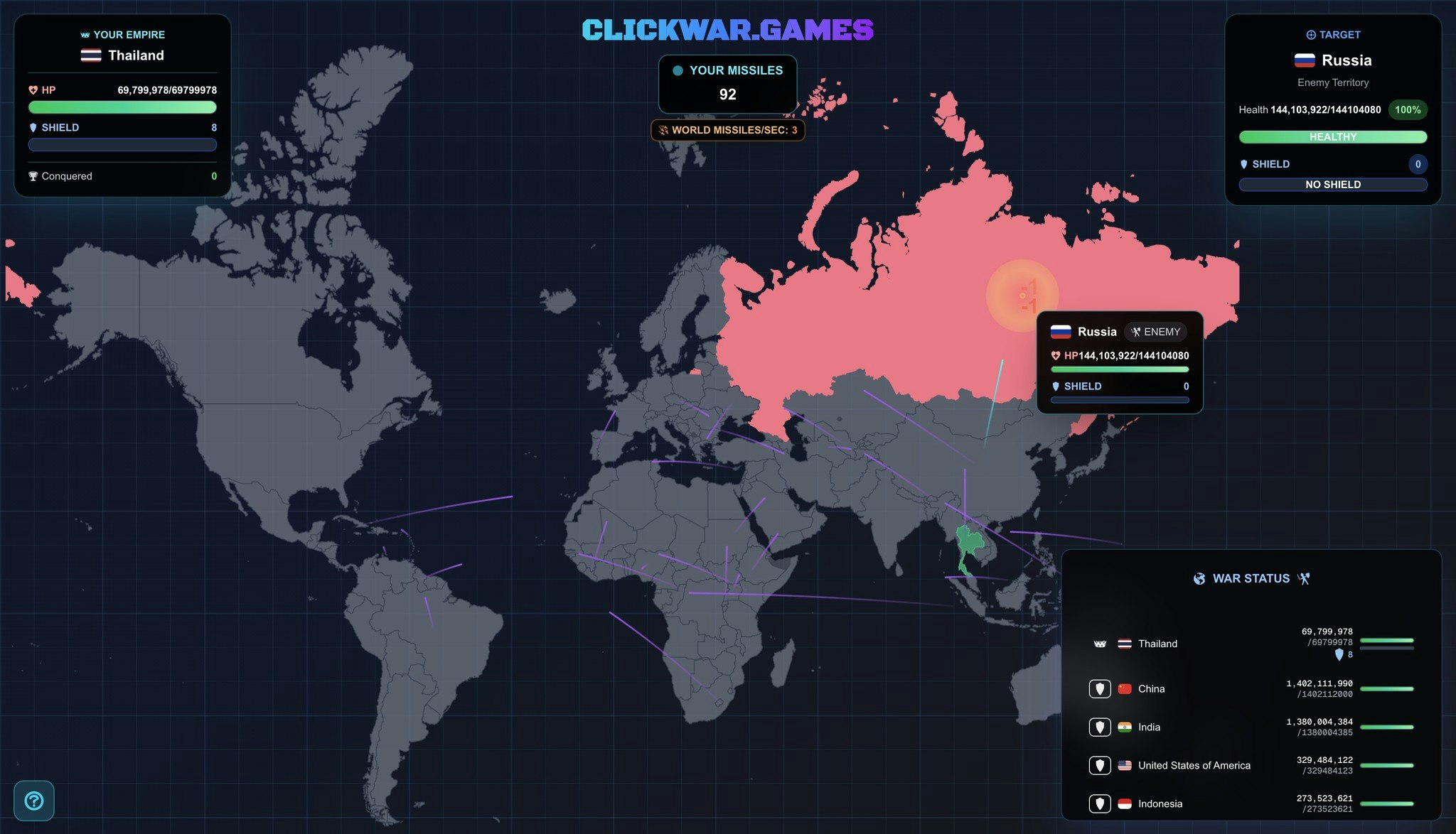 Media Clickwar.games - Khởi động tên lửa để chinh phục các quốc gia và mở rộng đế chế của bạn 1