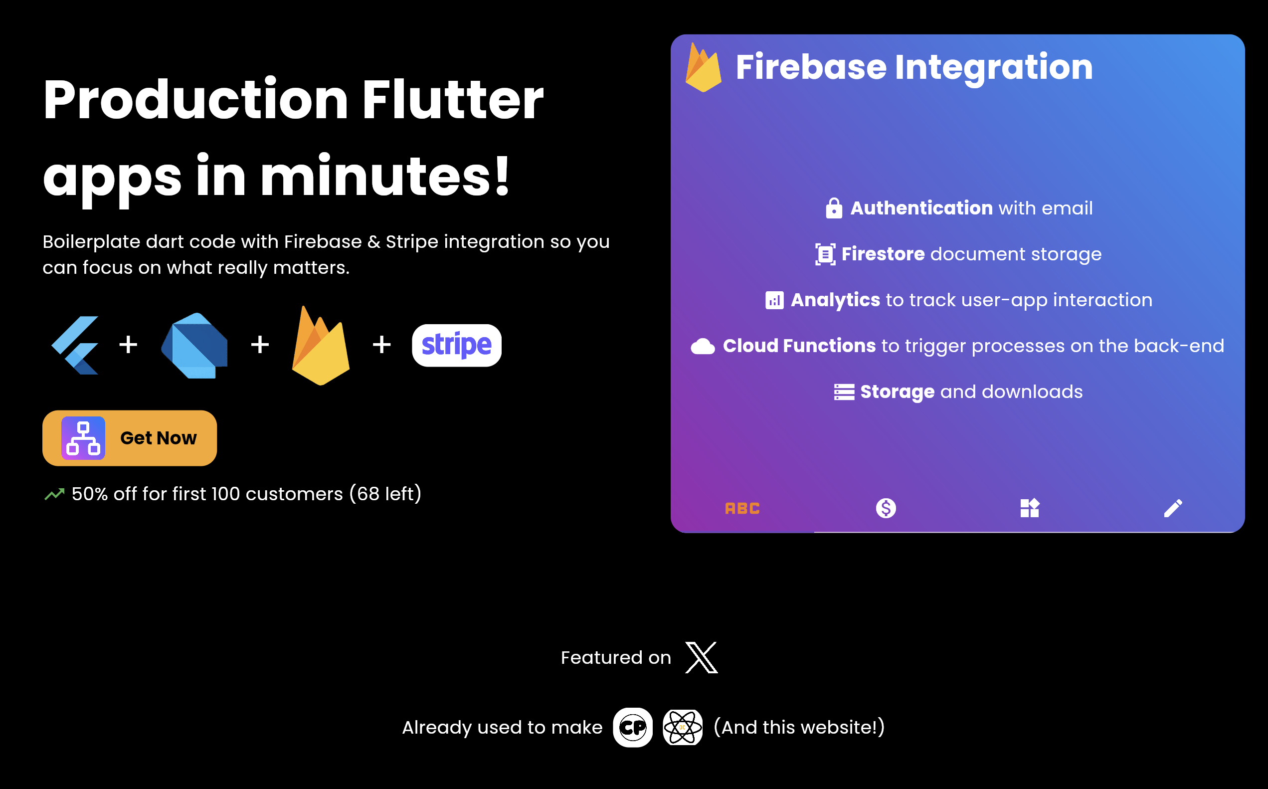 Flutter Web Шаблон - Шаблон веб -приложения Flutter с интеграцией Firebase и полосы медиа 1