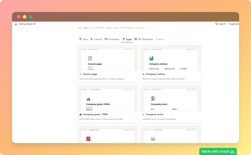 وسائط بدء التشغيل BASEKIT PRO - قم ببناء نجاح بدء التشغيل الخاص بك مع قالب فكرة BaseKit 6