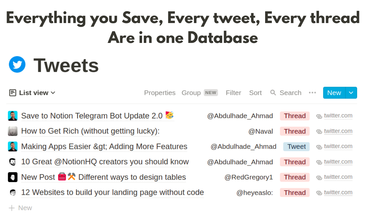 Save to Notion Twitter Bot gallery image