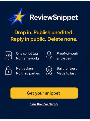 ReviewSnippet for any website - one line gallery image