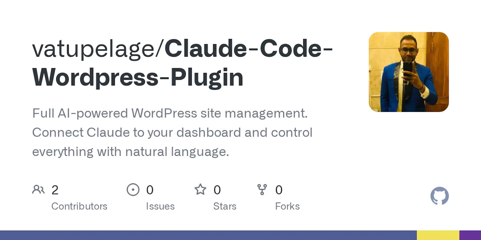 Claude Code WordPress Plugin screenshot 1
