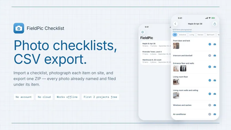 FieldPic Checklist screenshot 1 (video preview)