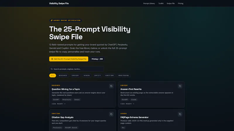 The AEO Prompt Library screenshot 2