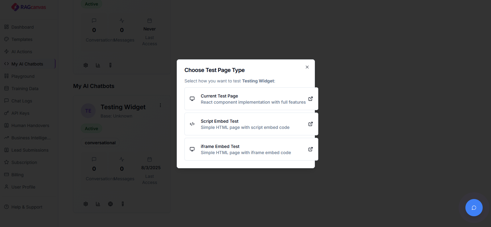 RAGcanvas Enterprise AI Chatbot Platform gallery image