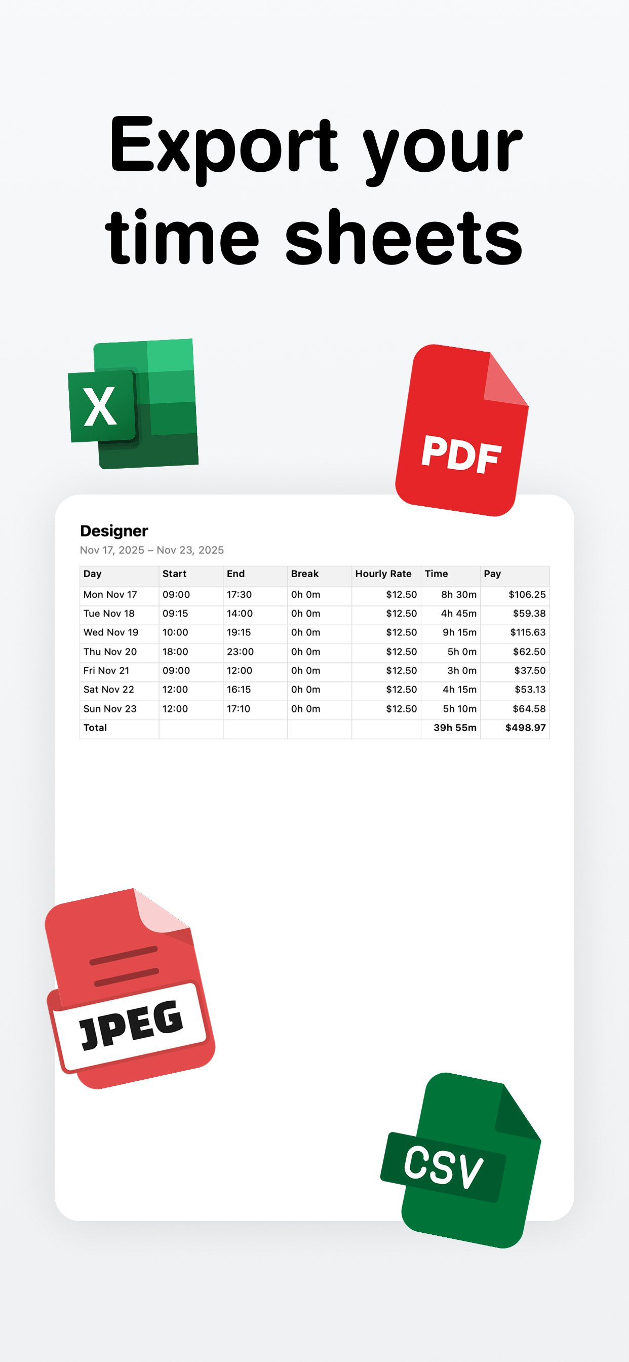 Hours Tracker - Screenshot 4 showing product features and functionality