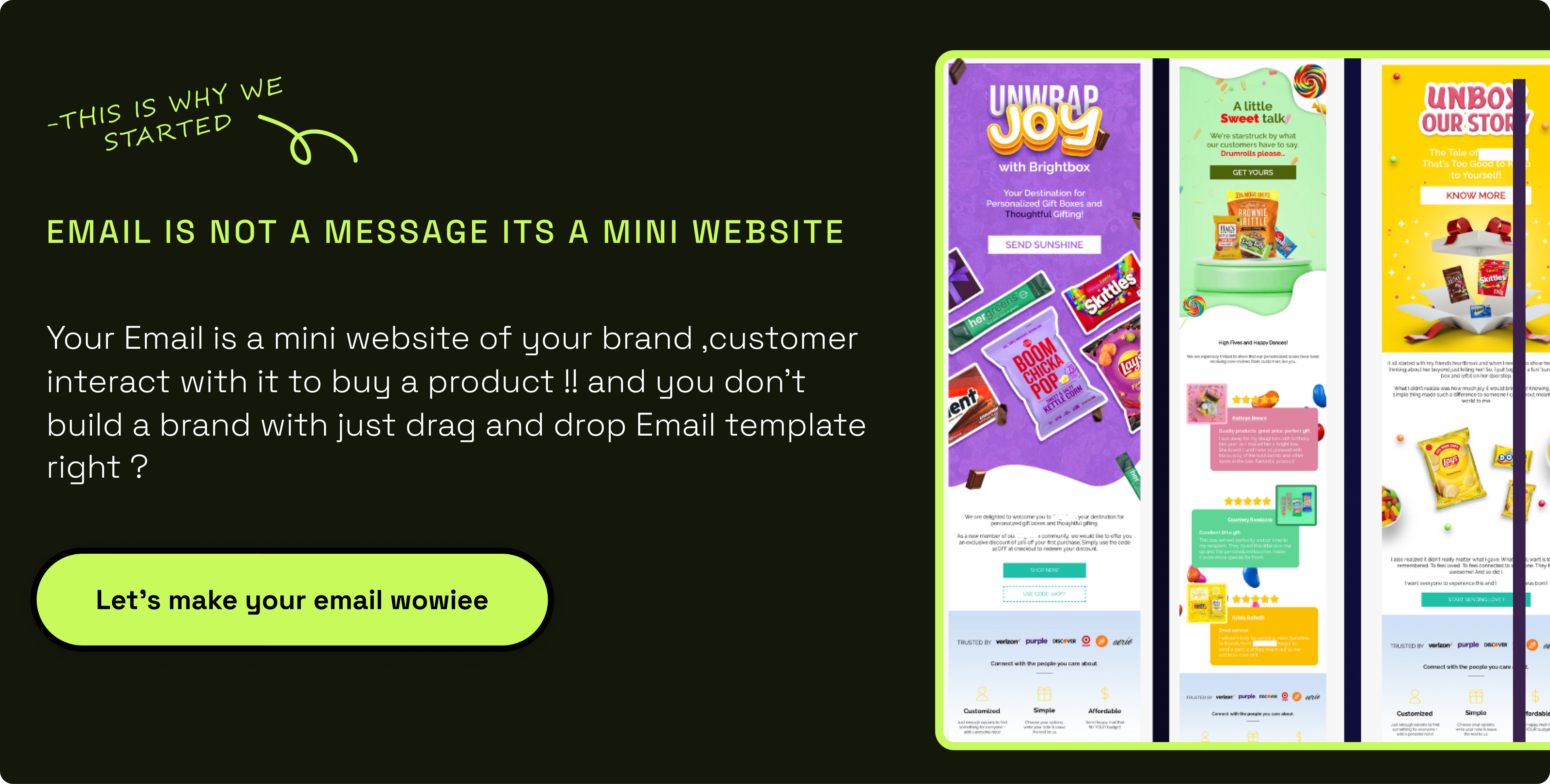 WowieMails - DTC markası için sınırsız e -posta tasarımları bir aylık fiyatla medya 2