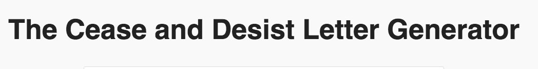 The Cease and Desist Letter Generator gallery image