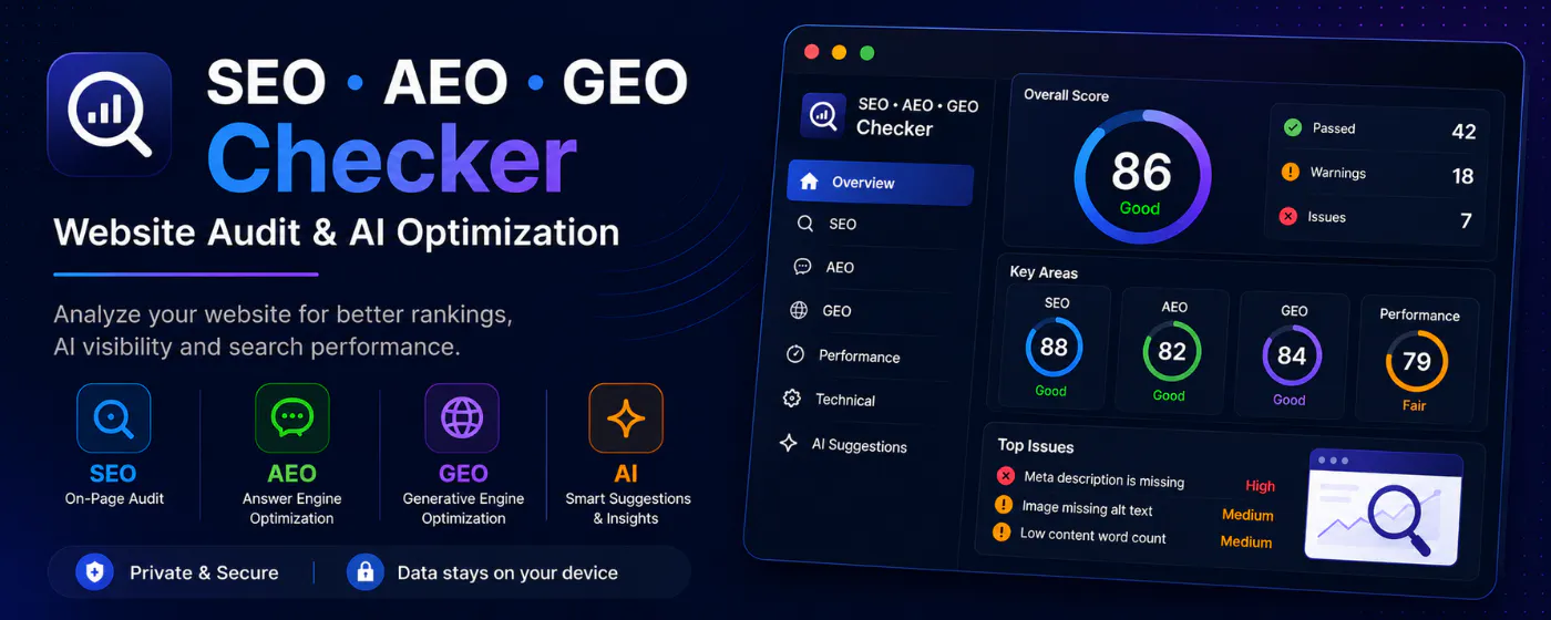 SEO, AEO & GEO audits with AI insights gallery image