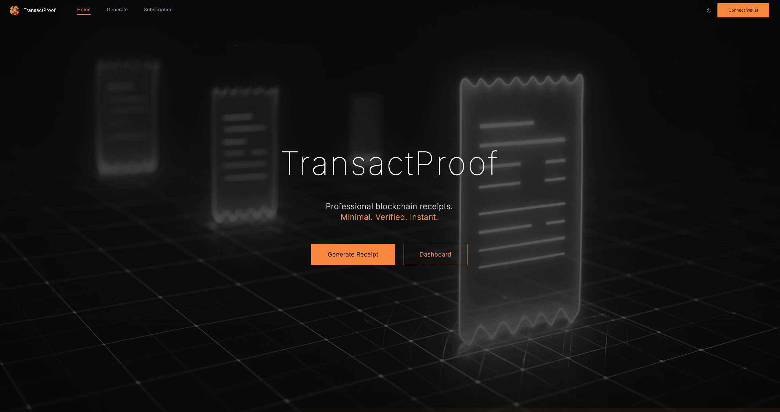 TransactProof - Main product screenshot demonstrating key features and user interface
