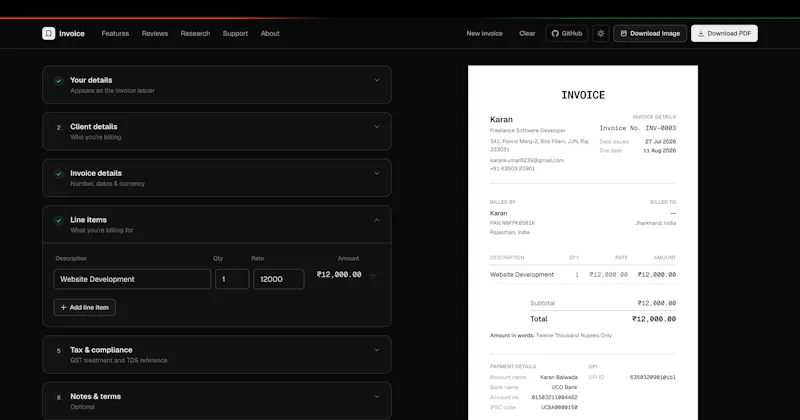 Invoice for Indian Freelancers screenshot 3