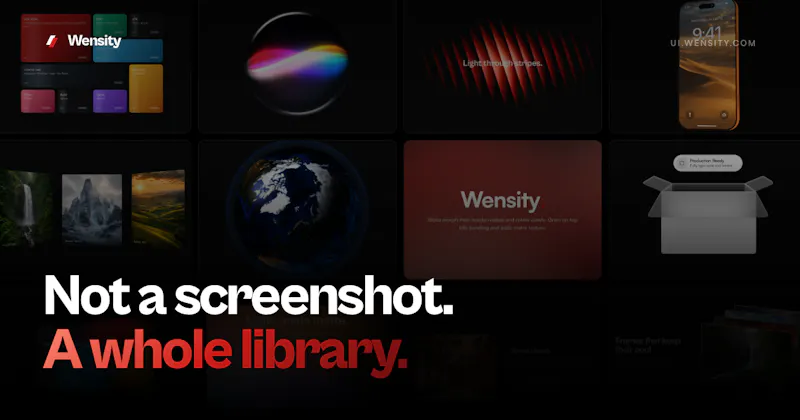 Wensity UI screenshot 2