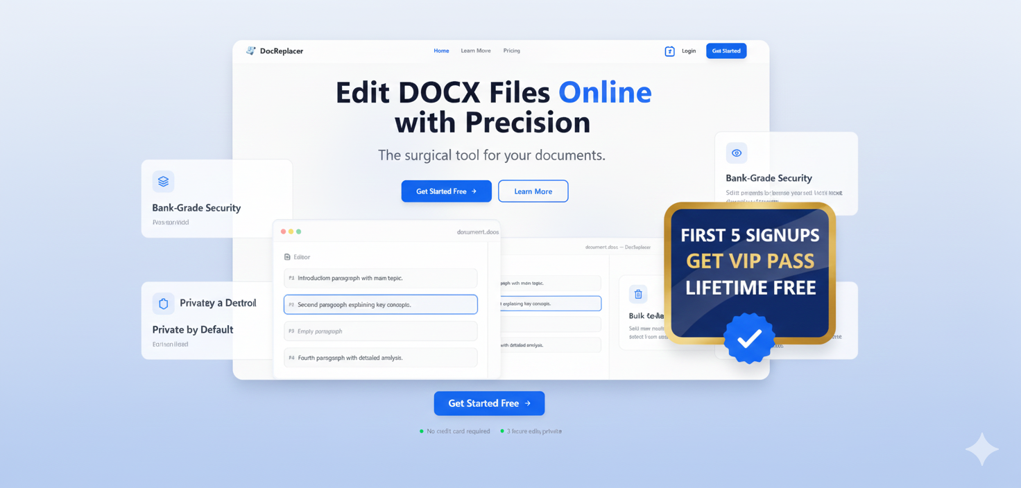 DocReplacer - Main product screenshot demonstrating key features and user interface