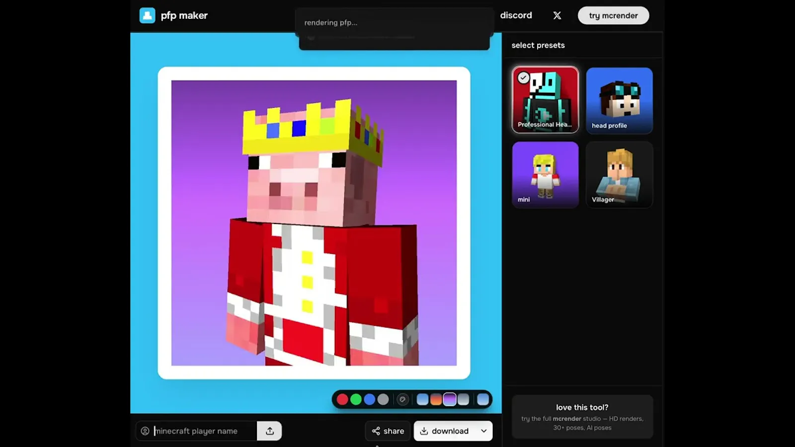 MC Render screenshot 1 (video preview)