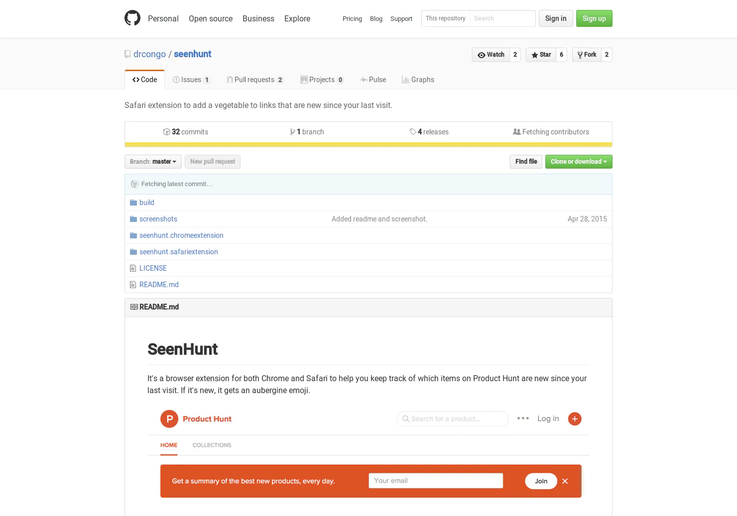 SeenHunt (for Safari)